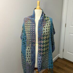 Griffe New Italia Woven Mohair Blend Mixed Media Knit Scarf